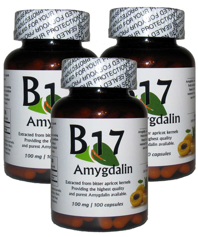 3 Pack : Vitamin B17 Amygdalin 100mg 100 Capsules