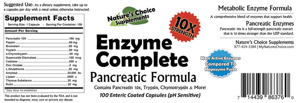 4 Bottles Enzyme Complete Protocol Trypsin, Chymotrypsin