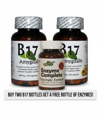 2 Bottles of B17 500mg & Free Bottle of Enzymes!